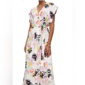 NWT Scotch And Soda Printed V-neck maxi dress
